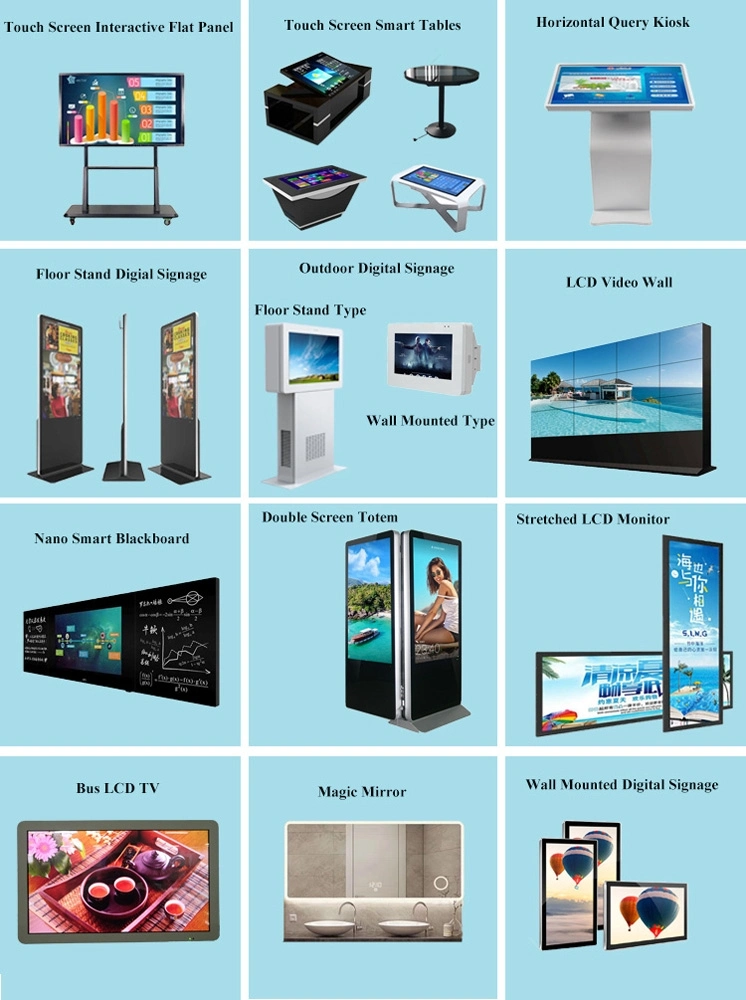 55inch Outdoor Payment Kiosk with Capacitive Touch Screen, Camera, Scanner, Printer and POS Machine Holder for Restaurant Digital Signage and Advertising Player