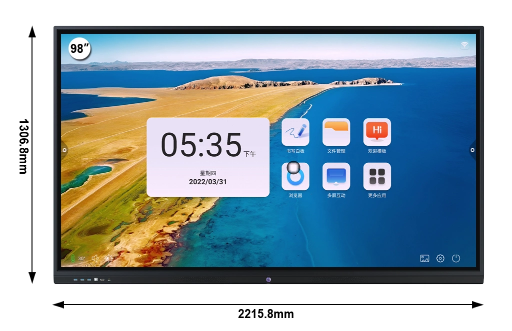 4K Android Infrared LED Touch Computer Touch Interactive Flat Meeting Whiteboard Display LCD Screen Ifp 98&quot; Panel Smart Board Miboard Kiosk Conference