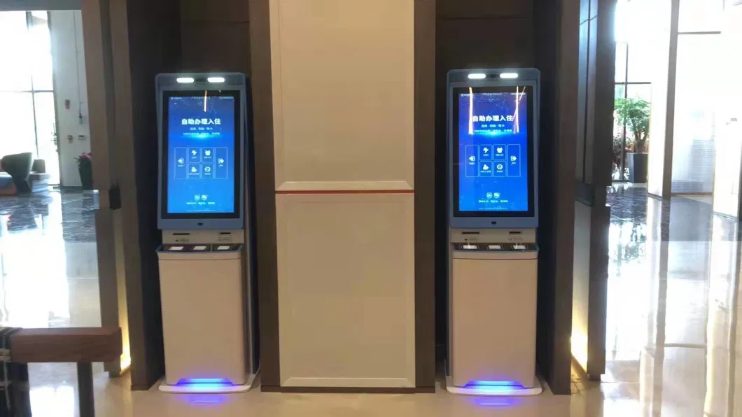 Hotel Receptionist Kiosk with Self Service Check-in Check-out Machine