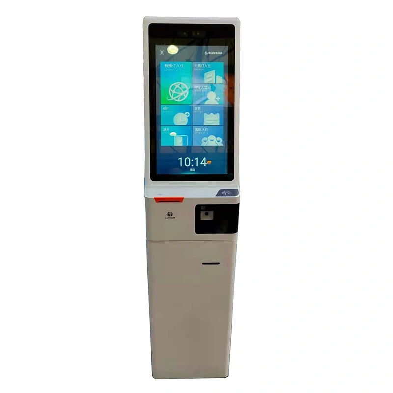 Elegant Standing Hotel Kiosk with Receptionist Multi Function