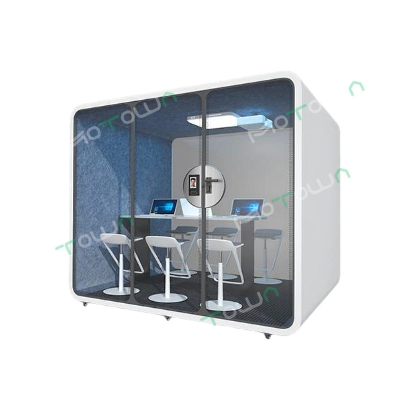 Customized Office Shop Soundproof Booth Modular Fast Food Bill Payment Ordering Vending Mobile Coffee Cafe Trailer Touchscreen Self Touch Screen Acoustic Kiosk