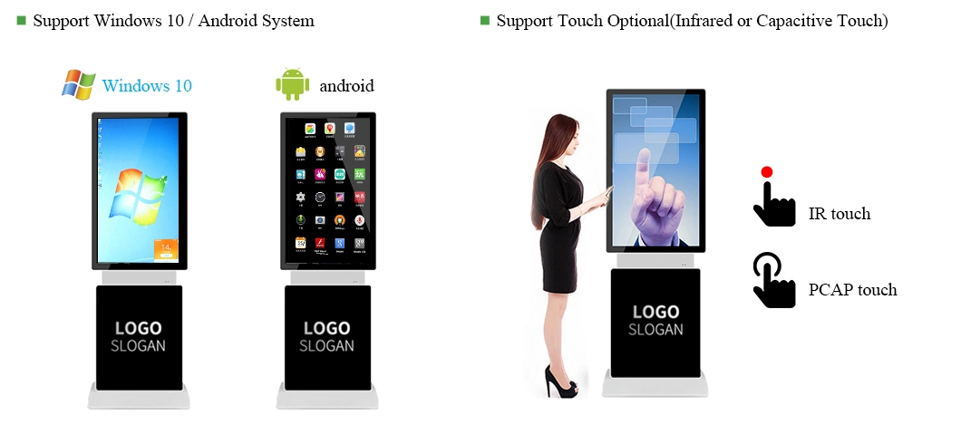 School 49inch LCD Panel Tactile Interactive Wall Display Screen