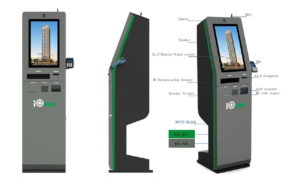 Hotel Receptionist Kiosk with Self Service Check-in Check-out Machine