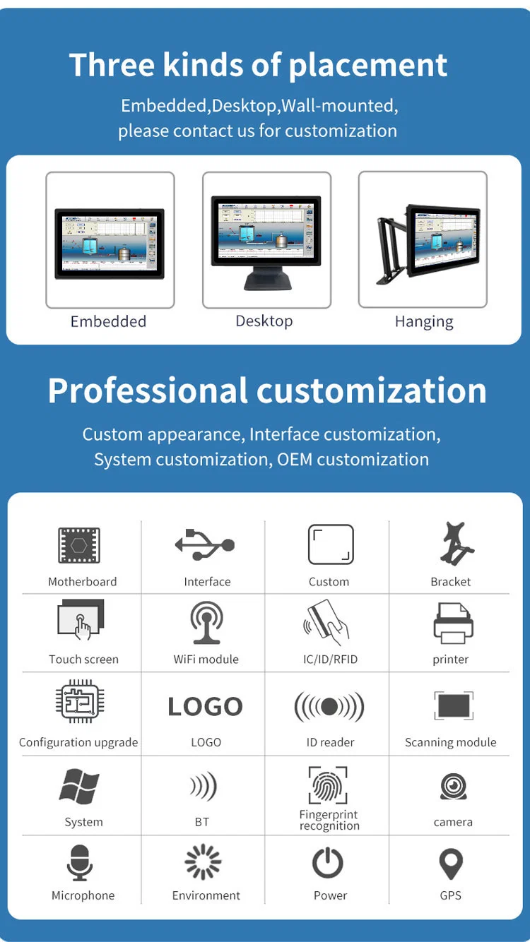 17 Inch Desktop Pure Flat Industrial Touch Screen