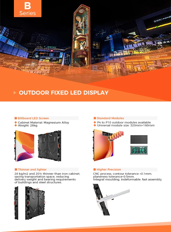 Legida Factory Price P6 P8 P10 Full Color Outdoor Fixed Building External Video Wall Advertising Digital Billboard LED Display Screen