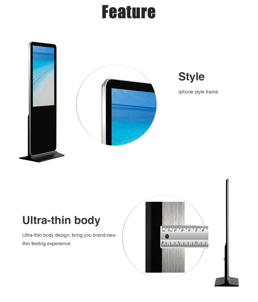 Floor Stand Digital Signage 32&quot; Mall Kiosk Advertising LED Display Screen Ad Player Touch All in One Shoe Polisher Advertising Player Cheap Digital Signage