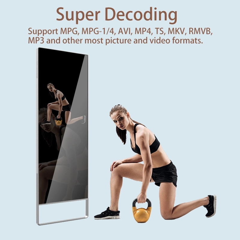 43inch Advertising LCD Digital Signage Interactive Exercise Fitness Smart Display Mirror Kiosk