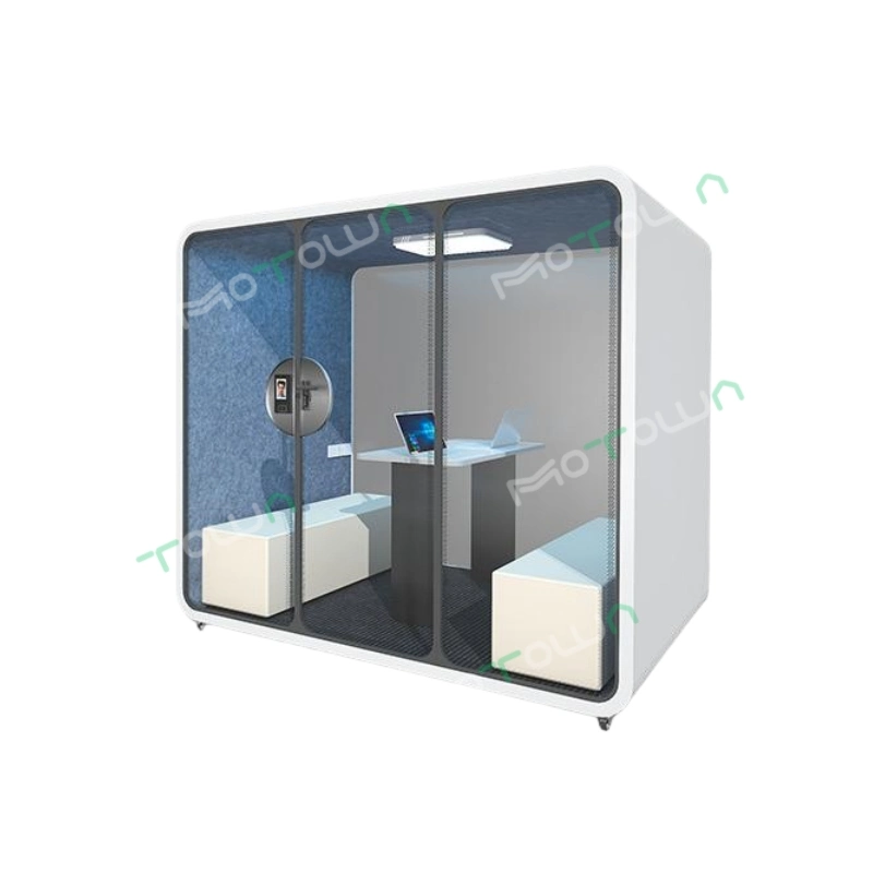 Customized Office Shop Soundproof Booth Modular Fast Food Bill Payment Ordering Vending Mobile Coffee Cafe Trailer Touchscreen Self Touch Screen Acoustic Kiosk