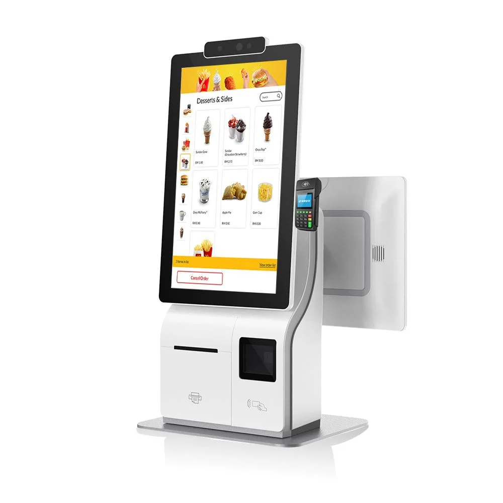 Standing Self Service Ordering Touch Screen Kiosk Bill Payment Vending Machine LCD Advertising Display Digital Signage Interactive Information Kiosk