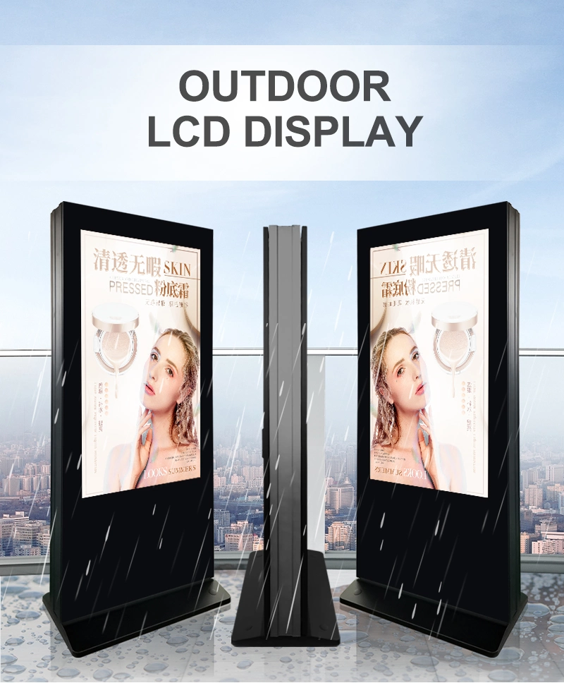 Outdoor Waterproof LCD Advertising Display 1080P 3000 Nits Outdoor Digital Signage