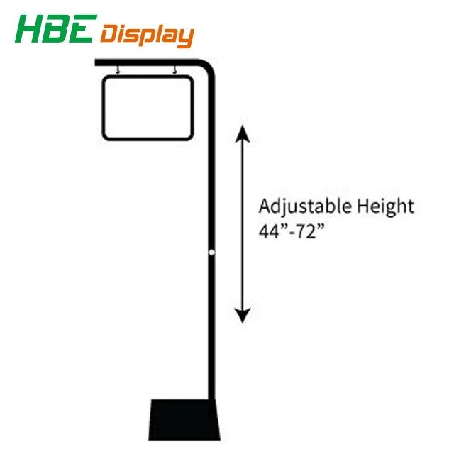 Supermarket A4 Size Rectangle Single Pedestal Directional Promotion Sign Holder