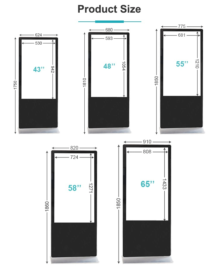 Digital Signal Touch Kiosk LED Screen 55inch