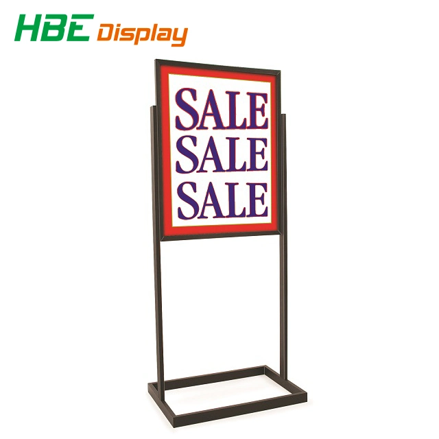 Supermarket A4 Size Rectangle Single Pedestal Directional Promotion Sign Holder