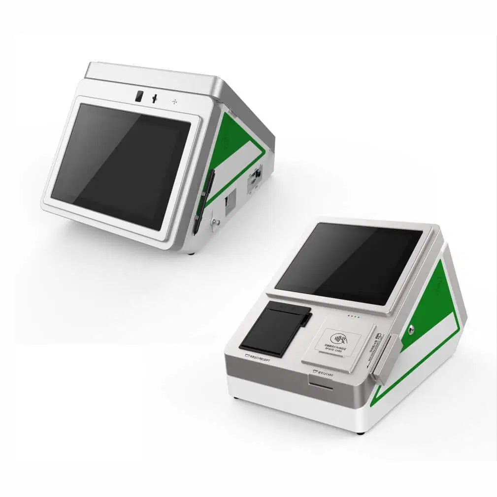 Desktop Payment Terminal Supporting Dual-Screen Displaying Kiosk with Card Reader Receipt Printer