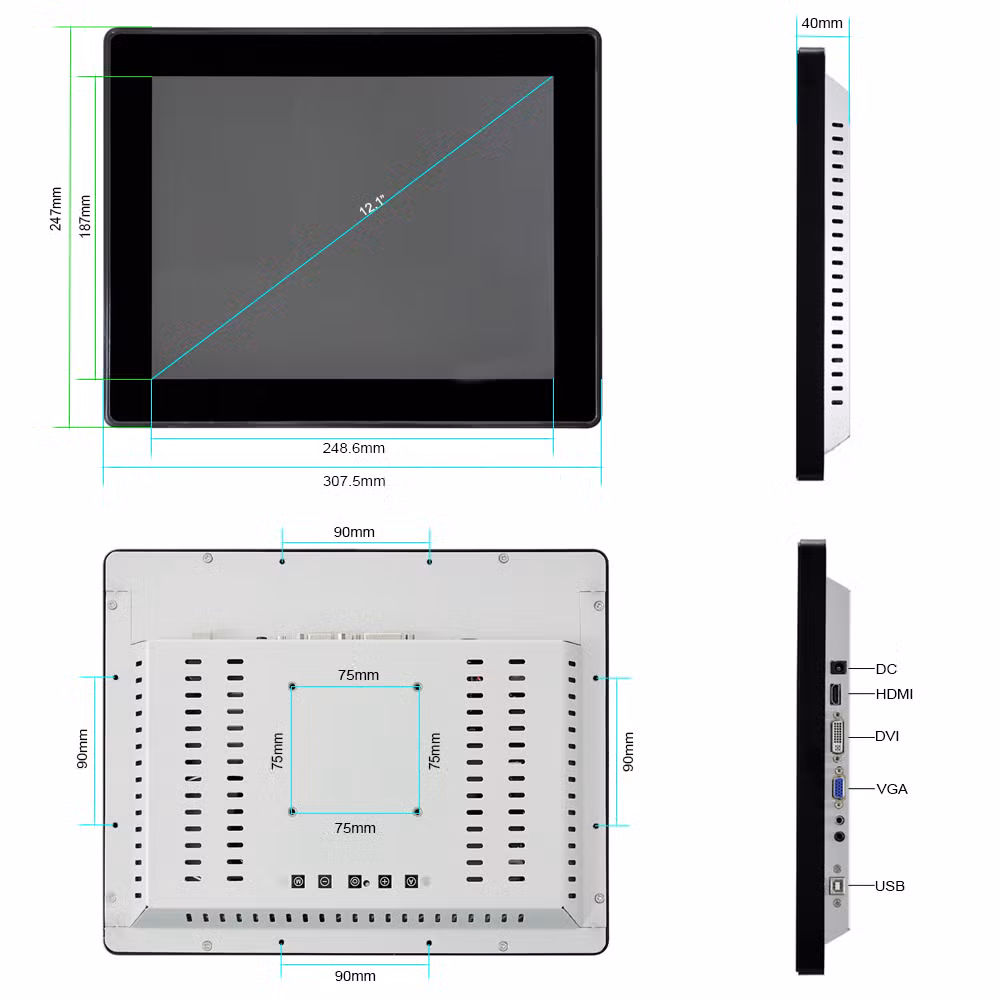 12.1&quot; TFT-LCD Screen Multi Pcap Touchscreen Display PC Monitor Smart Interactive Flat Panel
