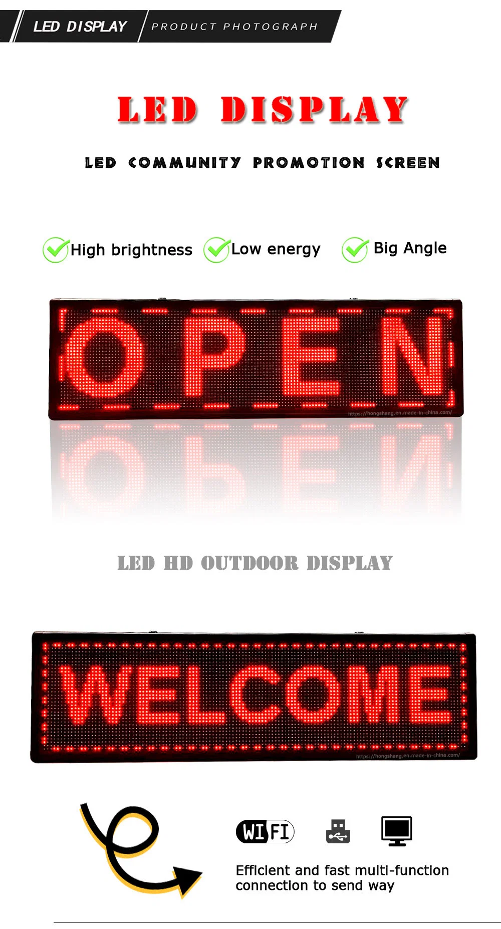 Low Price P10 Outdoor Red Digital Advertising LED Screen