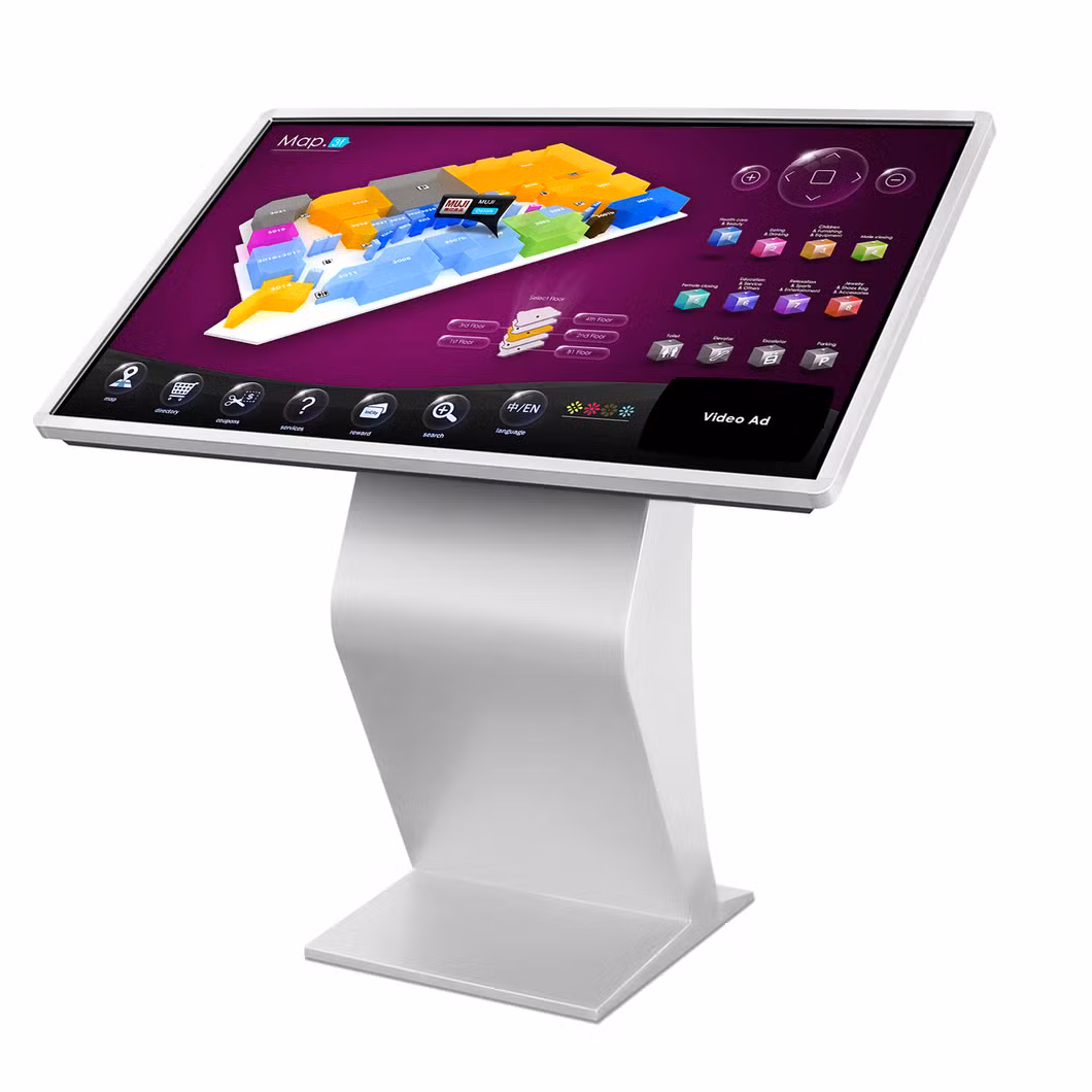 Touch Screen Self Service Kiosk Full HD LCD Advertising Display Kiosk