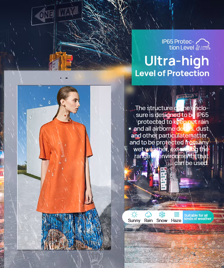 Two Side Street Light Pole Screen Outdoor Waterproof Video Player Kiosk Digital Signage LCD Display Advertising Screen