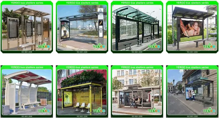 Outdoor Signage Kiosk Bus Stop Shelter LED Display