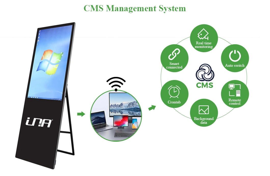 Science Museum Folding Stand HD LCD Screen Display Advertising Video Digital Signage