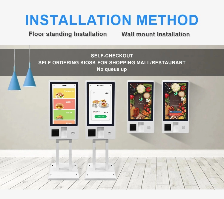 Self Ordering Kiosk 24 27 32 Inch Kfc Fast Food Wall Mount Multi Touch Screen Checkout Machine Restaurant Kiosk