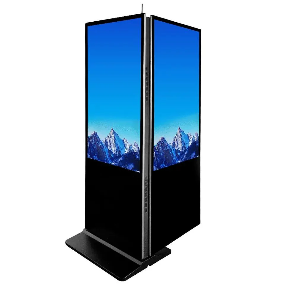 Double Sided Floor Stand 55 Inch Indoor Interactive Digital Signage LCD Display Advertising Information Touch Screen Kiosk