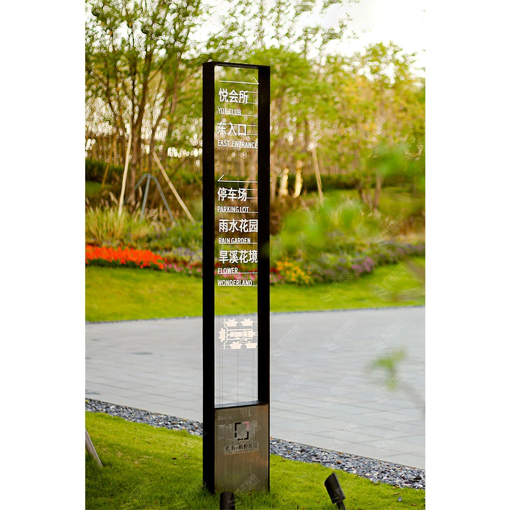 Outdoor Vertical Guide Card Parking Lot Stainless Steel Sign District Shopping Mall Scenic Spot Guide Signage