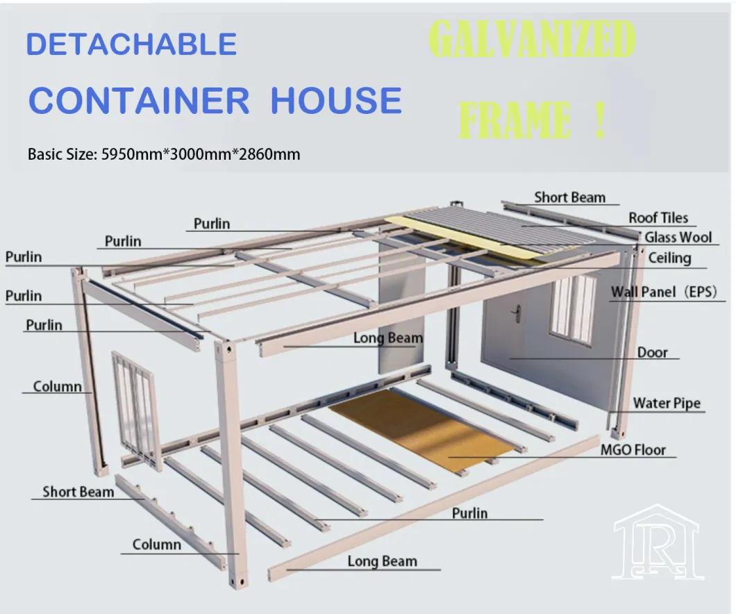 Modular Prefabricated House Residential 20FT 40FT Detachable Shipping Container