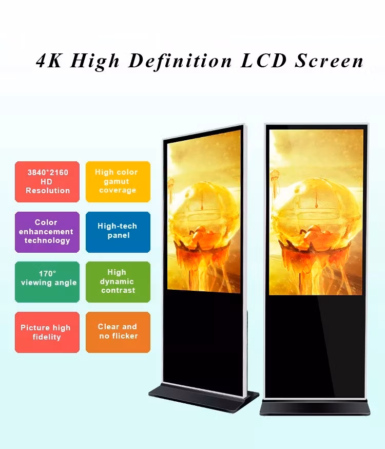 High Definition Floor Stand LCD Display Kiosk Outdoor Digital Signage for Street and Park