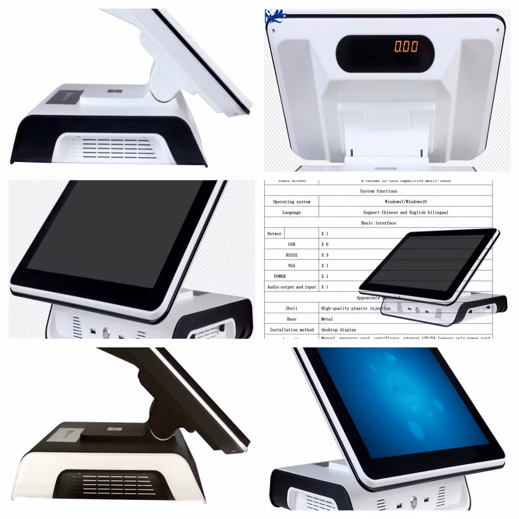 15 Inch Touch Screen All in One POS Terminal System with 9.7 Inch Customer Display