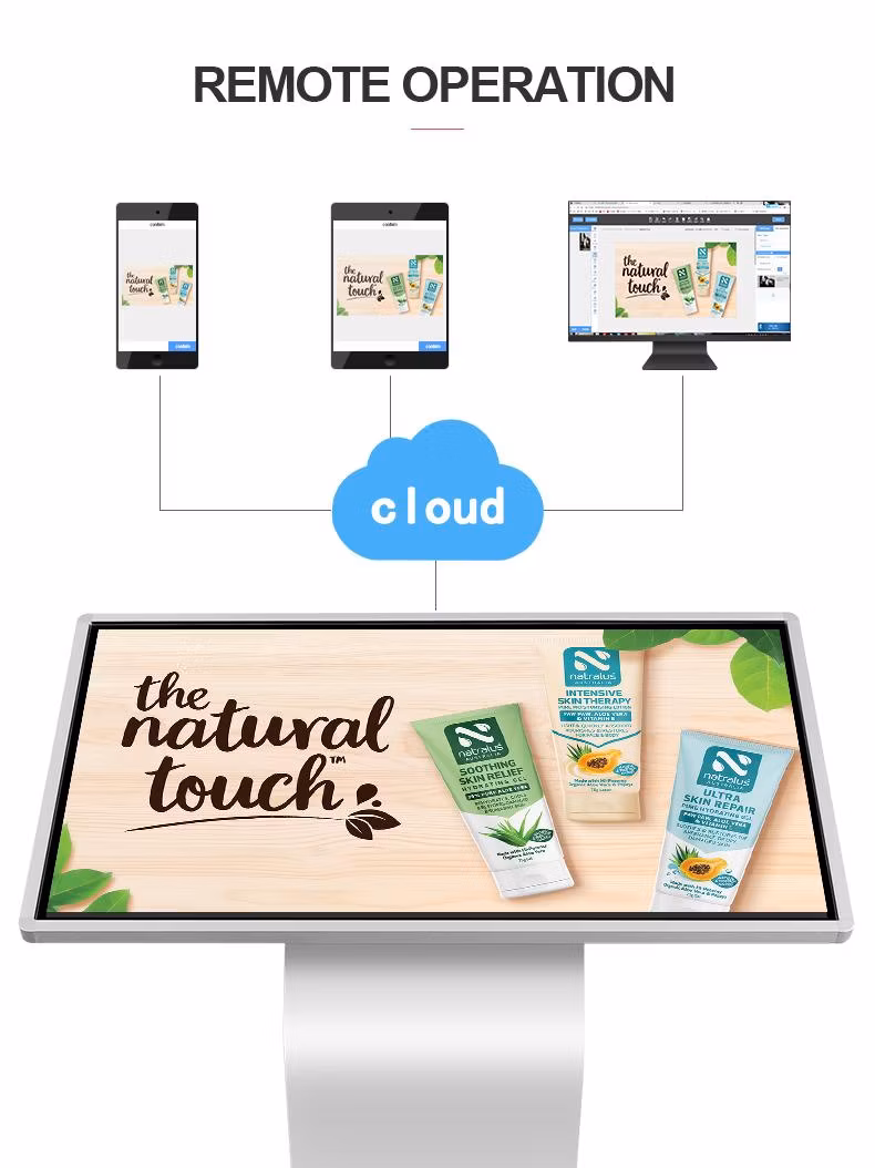 Touch Screen Self Service Kiosk Full HD LCD Advertising Display Kiosk
