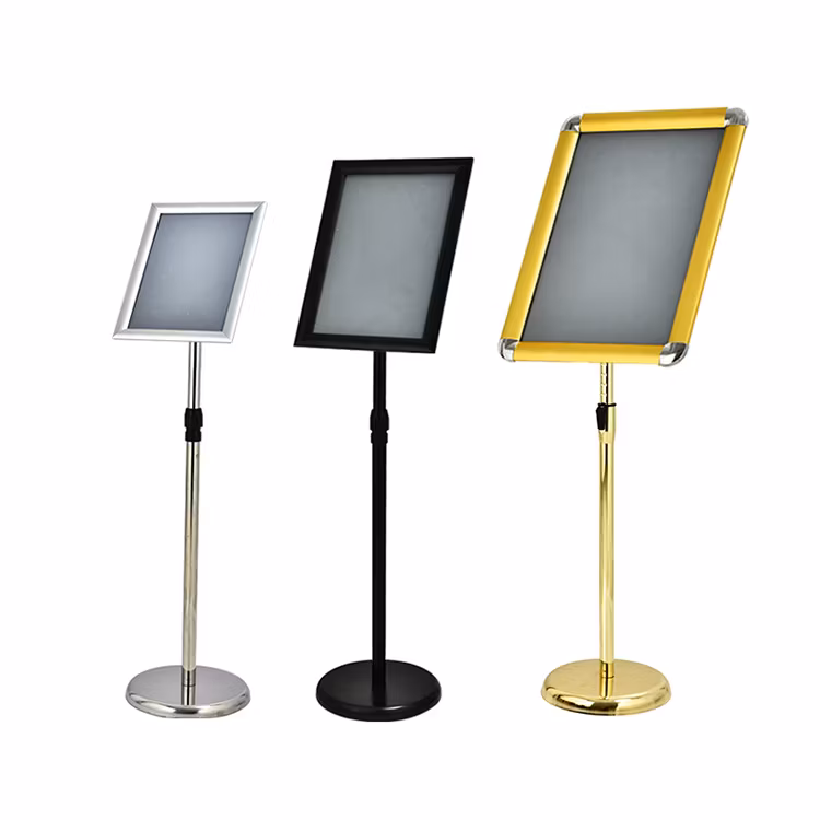 Height Adjustable A3 A4 Picture Frame Sign Board Steel Floor Stand Poster Holder