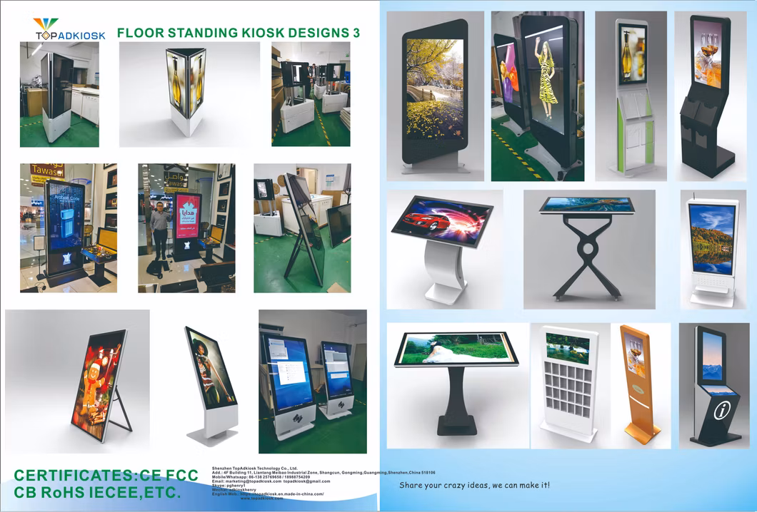 Hight Quality Slim 4K 49inch Monitor with Android Floor Standing Android LCD Advertising Display Monitor Screens Media Player Digital Signage