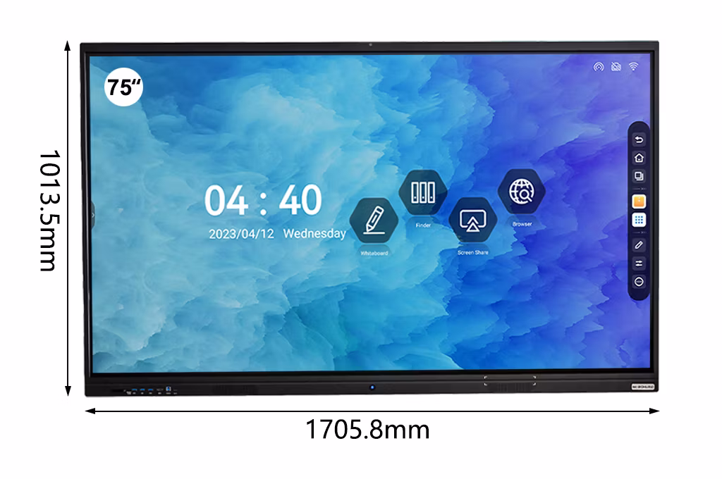 OEM 75 Inch Infrared LED Computer Touch Interactive Flat Smart Board Miboard V11. T2 Whiteboard Display 4K LCD Screen Panel Kiosk Conference