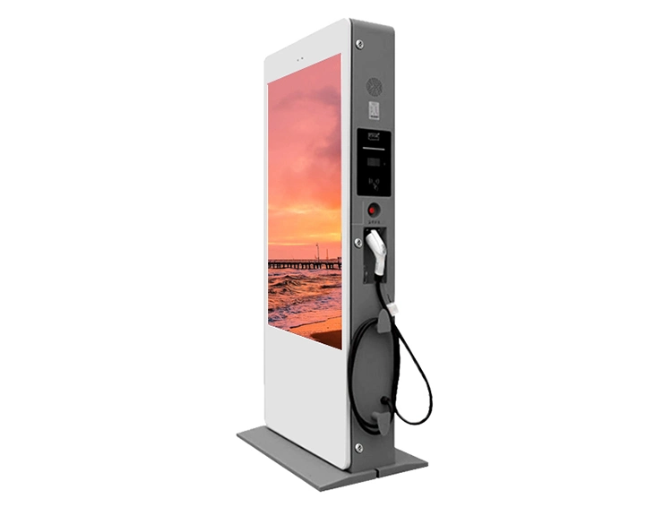 65 Inch Air-Cooled Vertical Screen Landing Outdoor Charging Pile Advertising Machine Big Advertising Screen Dual Touch Screen Kiosk