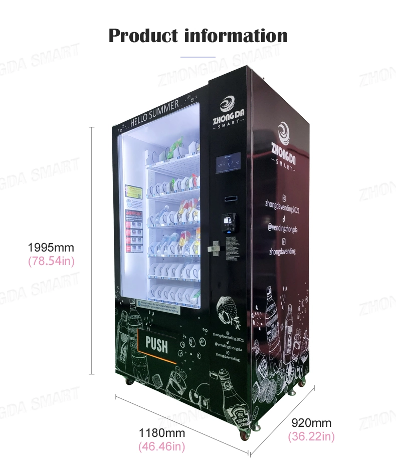 Refrigerated Vending Machine Machine Kiosk with LCD Screen with Ring Light