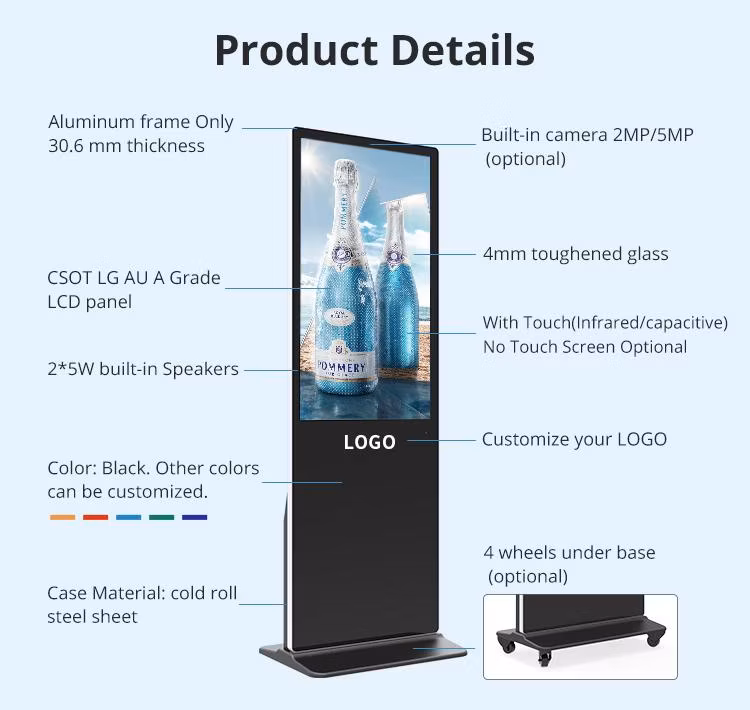 Best Price 55 Inch Android Touch Kiosk Digital Signage Advertising Player Totem