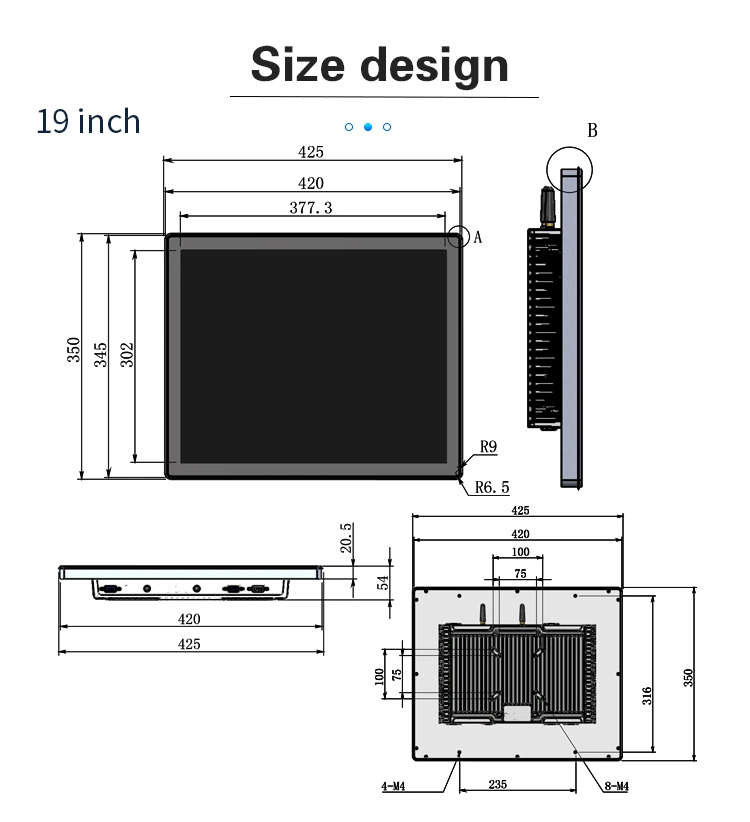 Industrial Capacitive Touch Screen LCD Display for Kiosk