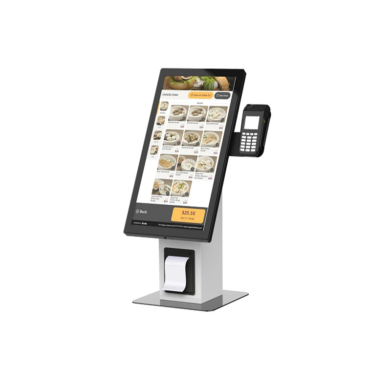 Interactive Standing Digital Signage Self Ordering Restaurant Kiosk with POS Terminal Payment System