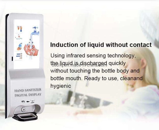 Automatic Hand Sanitizer Dispenser LCD Advertising Display Digital Signage Kiosk with Liquid Soap Gel