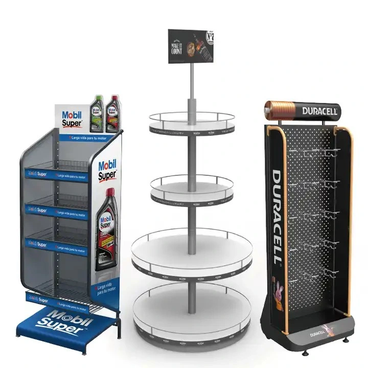 6-Tier Retail Store Portable Wire Shelf Display Stand Rotating Holder for Hanging Hat