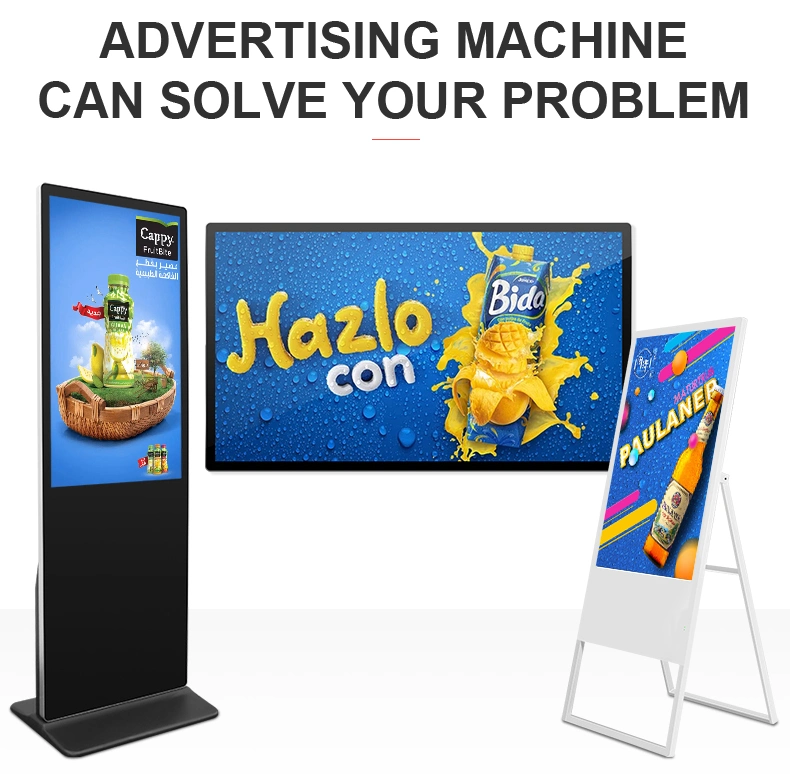 55 Inch Loops Autoplay Standing Advertising Display Media Players Touch Screens Digital Signage Advertising