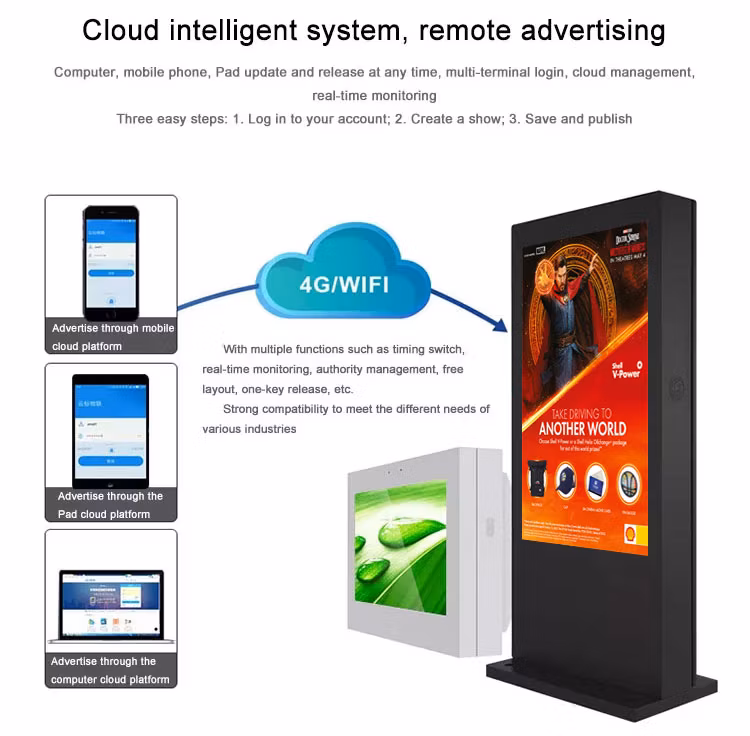 5000 Nits High Brightness LCD Vertical Capacitive Interactive Monitor 1 Year Warranty Digital Signage Outdoor Info Touch Screen