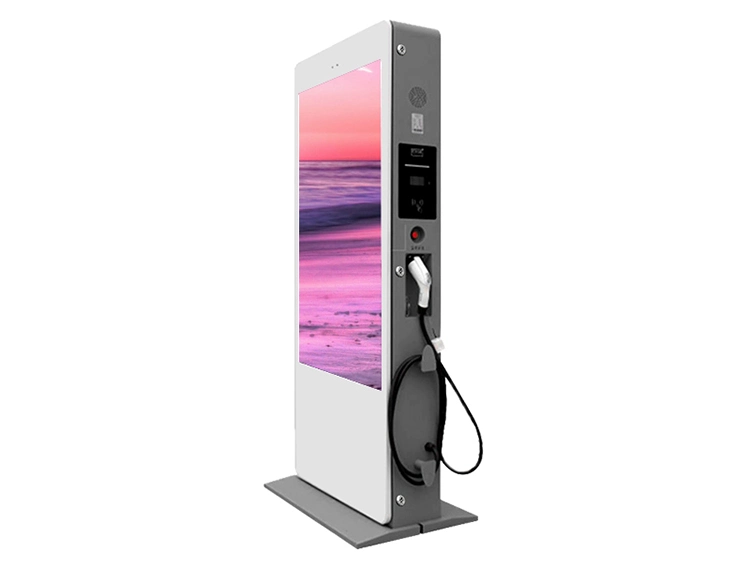 65 Inch Air-Cooled Vertical Screen Landing Outdoor Charging Pile Advertising Machine Big Advertising Screen Dual Touch Screen Kiosk