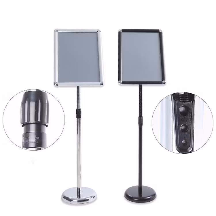 Height Adjustable A3 A4 Picture Frame Sign Board Steel Floor Stand Poster Holder