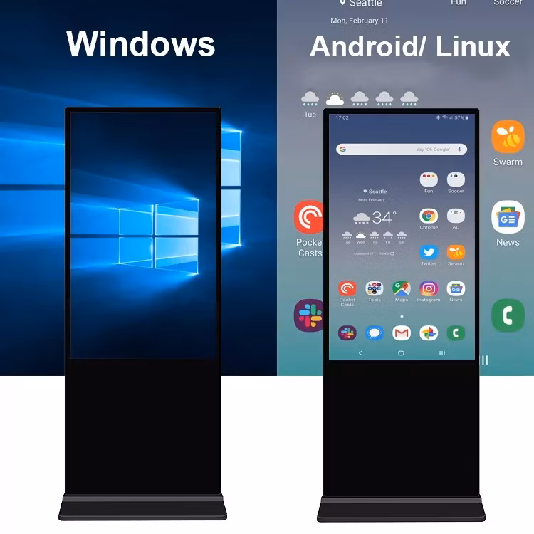 Factory 49 Inch Android Ultra Thin Interactive Panel Free Standing Digital Signage Kiosk