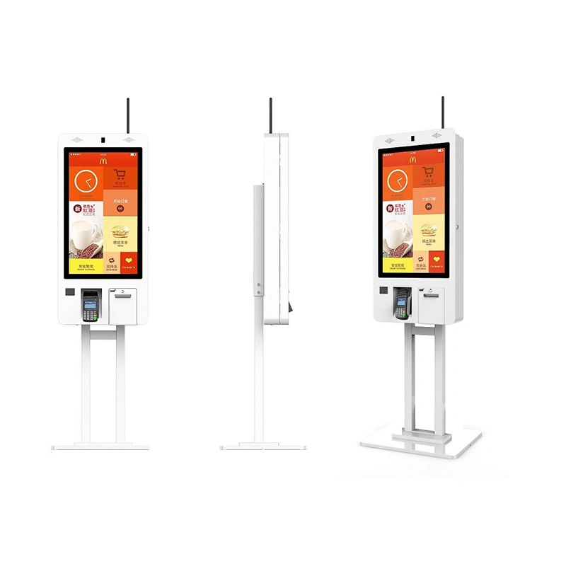 Interactive Standing Digital Signage Self Ordering Restaurant Kiosk with POS Terminal Payment System