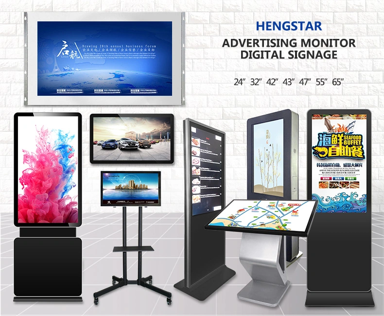 55 Inch LCD Monitor Digital Signage Kiosk