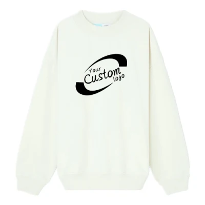 OEM Custom Logo Sweatshirt Crop Top Fleece Hoodies Woman Plain Cotton French Terry White Women Hoodie