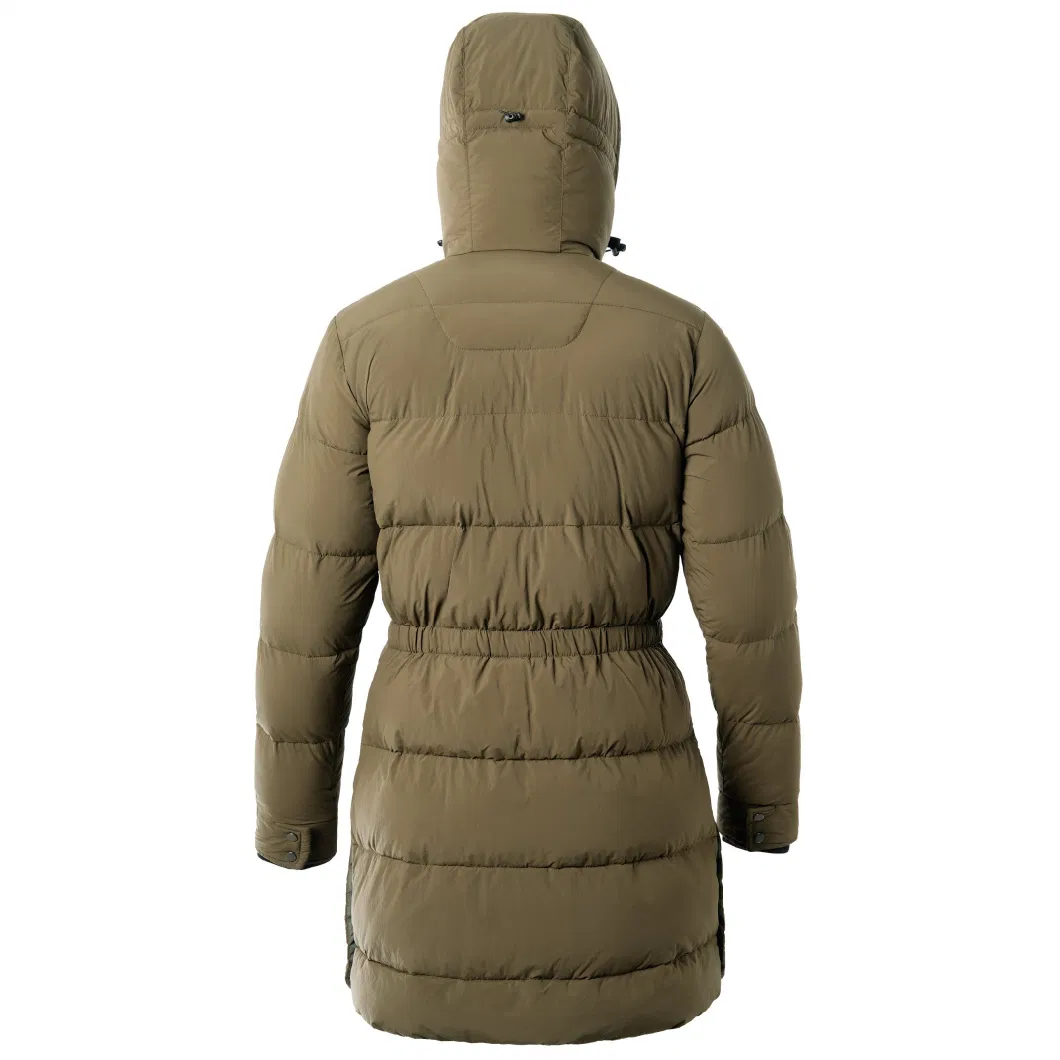 Custom High Quality Winter Bubble Thick Down Long Puffer Jacket with Hooded Long Sleeve Coat for Women and Men